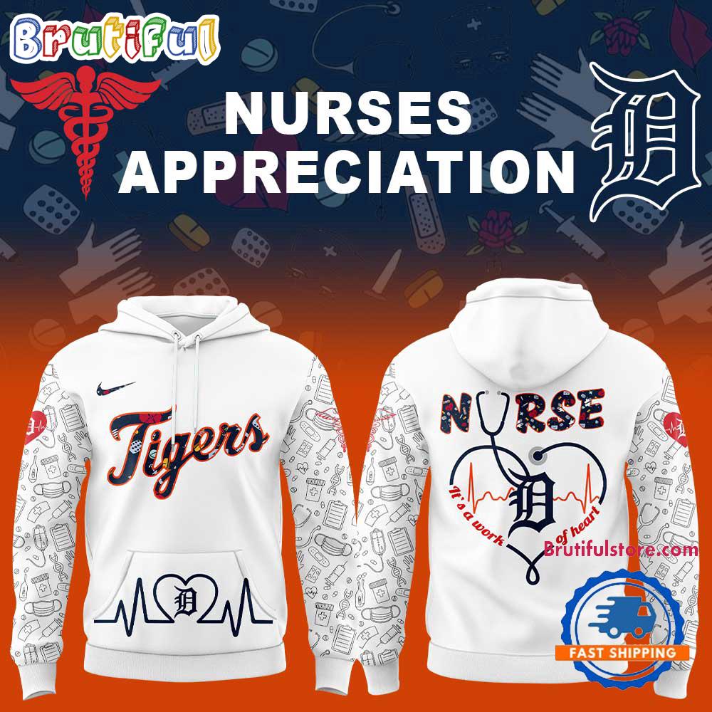 Detroit Tigers Nurses Appreciation White Hoodie Shirt