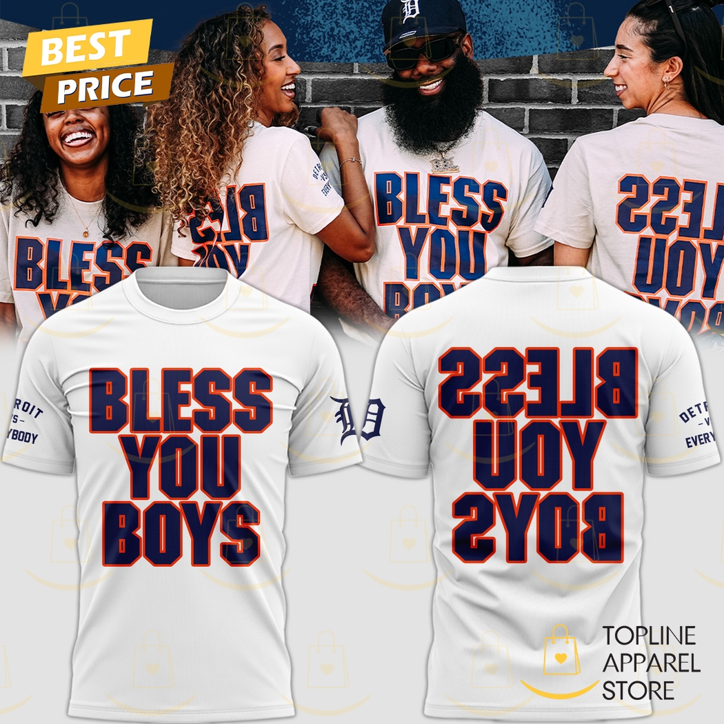 Detroit Tigers Team Bless You Boys 3D T-Shirt Premium Merchandise