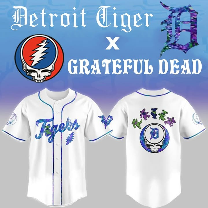 Detroit Tigers x Grateful Dead Jersey Best Gifts For Baseball Fans