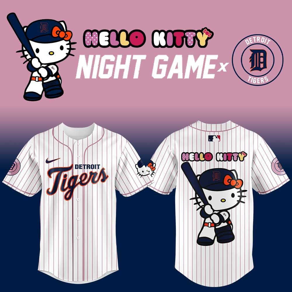 Detroit Tigers X Hello Kitty Night Game Jersey Detroit Tigers Fan Gifts For Her