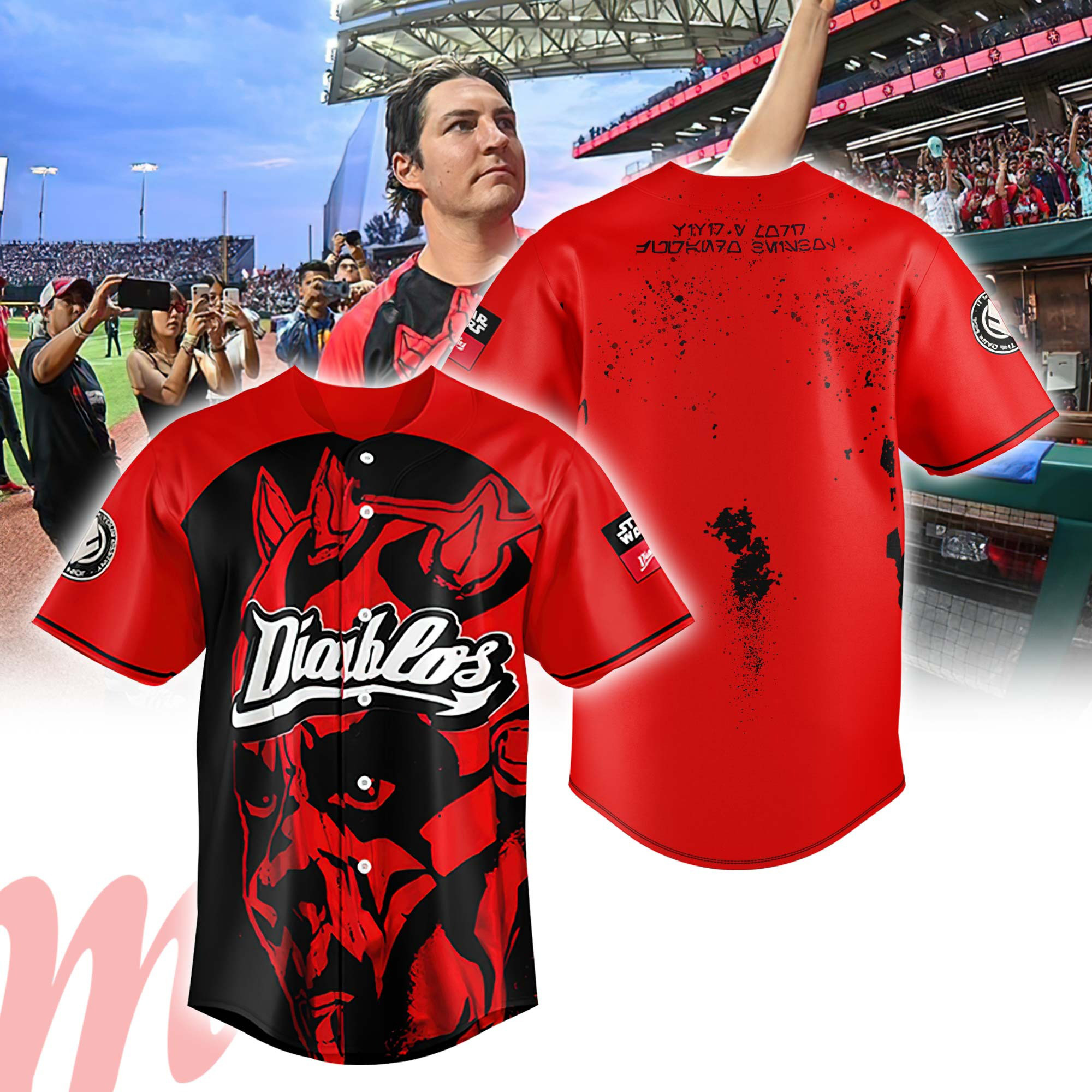 Diablos Rojos del Mexico X STAR WARS Jersey Best Gifts For Baseball Fans