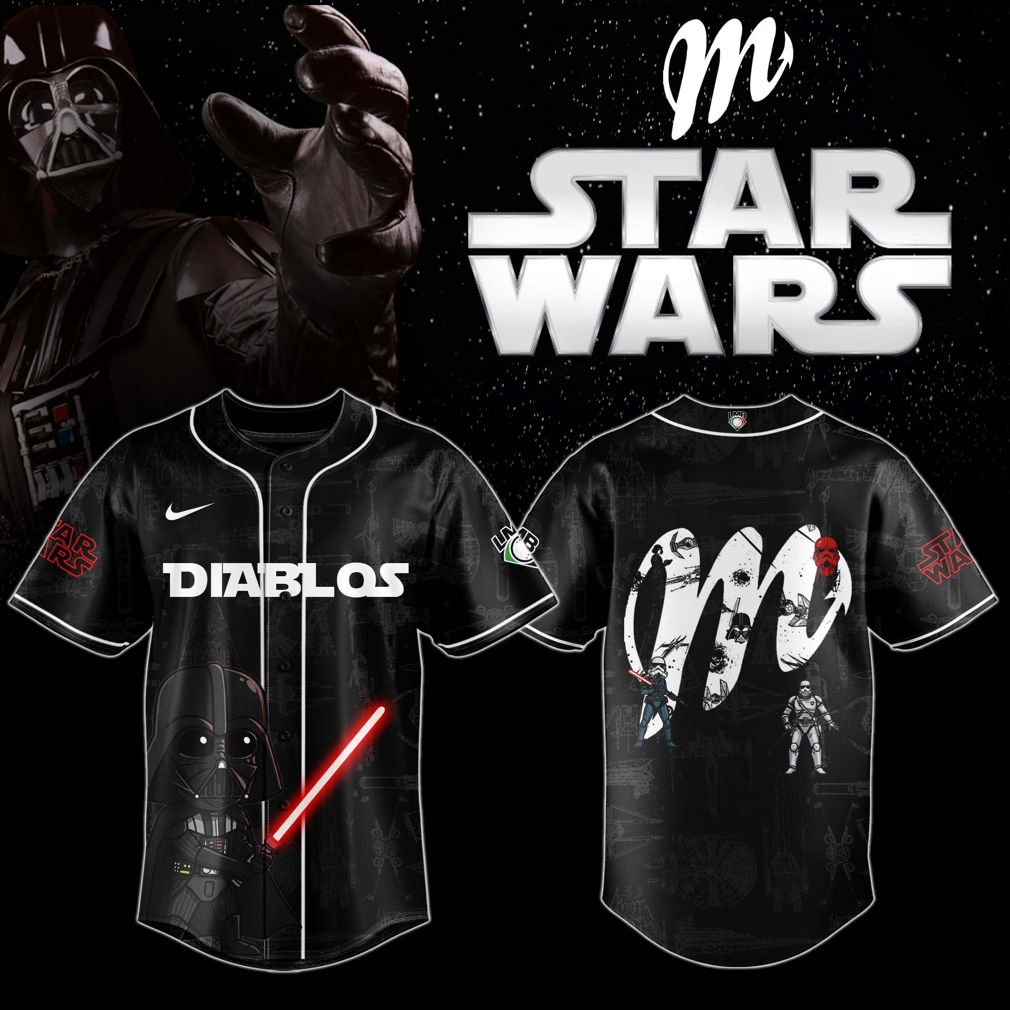 Diablos X Star Wars Jersey Diablos Rojos Del MÃ©xico Star Wars Fan Merch Gifts