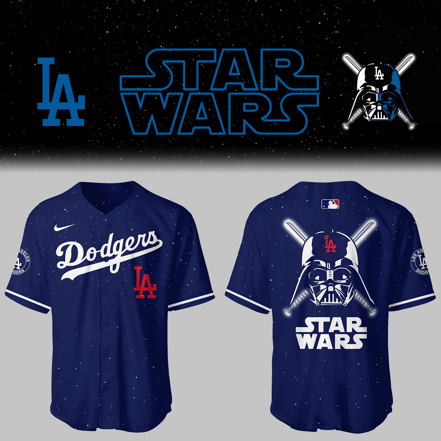 Dodgers Baseball Dodgers x Star Wars 2025 Blue Jersey Gifts For Baseball Fans