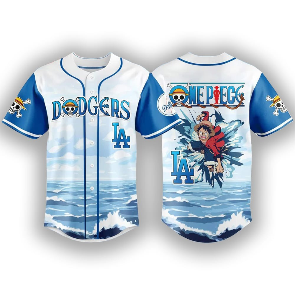 Dodgers One Piece Night Game Jersey Unique Movie Merch For Anime Fans