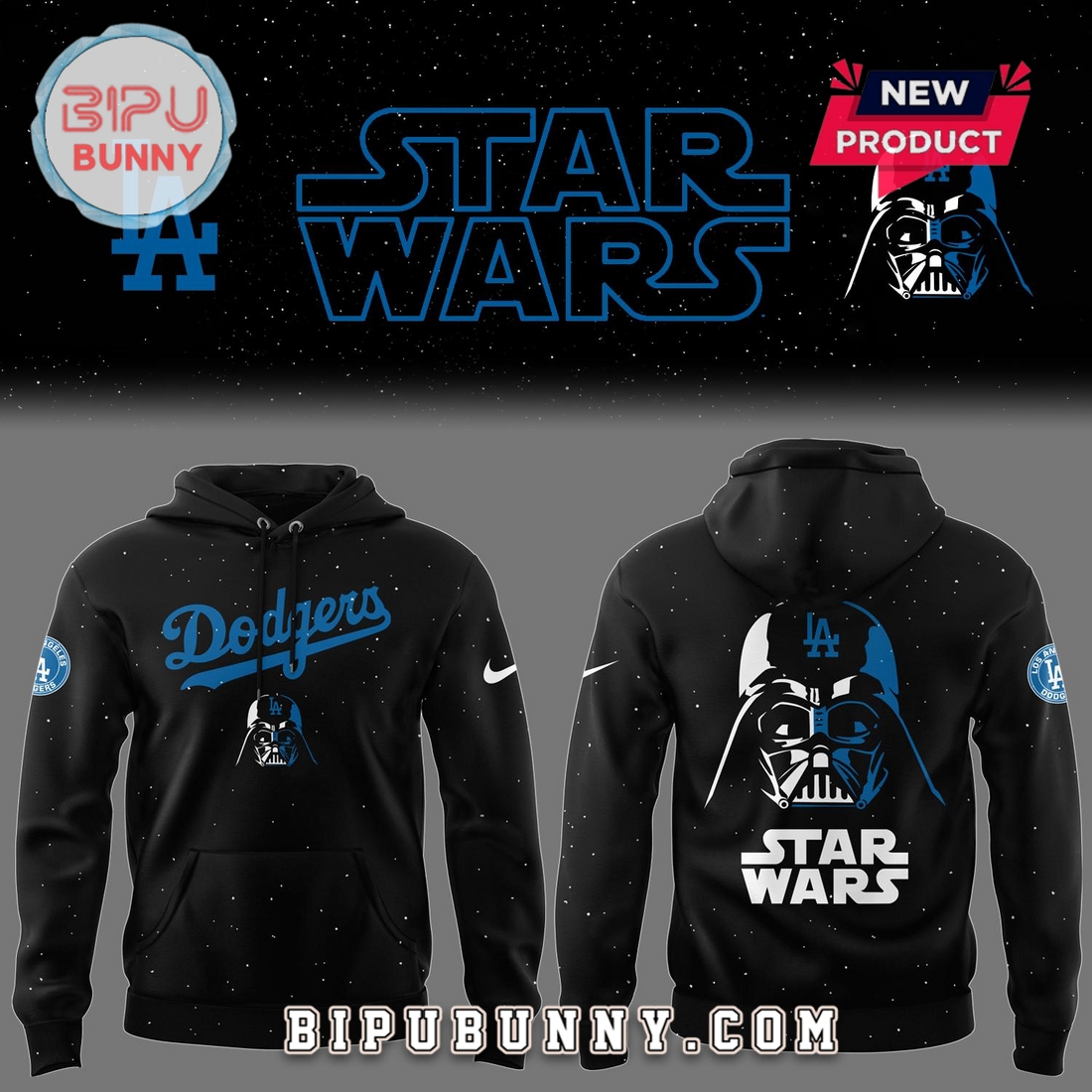 Dodgers x Stars Wars Black Baseball Hoodie Premium Merchandise