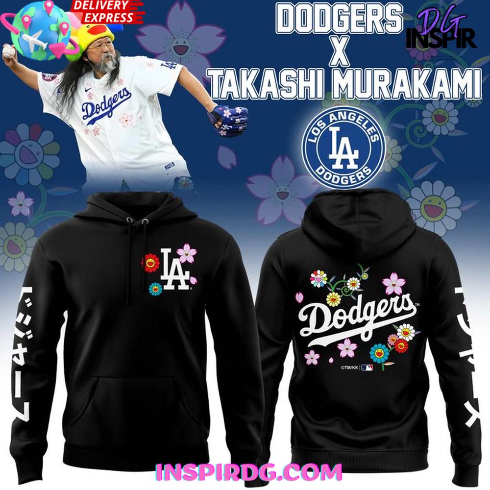 Dodgers x Takashi Murakami 2025 MLB Black Hoodie Premium Merchandise