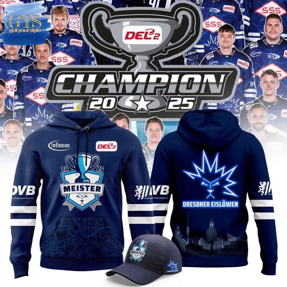 Dresdner EislÃ¶wen DEL2-Meistertitel Limited Edition Hoodie Premium Merchandises