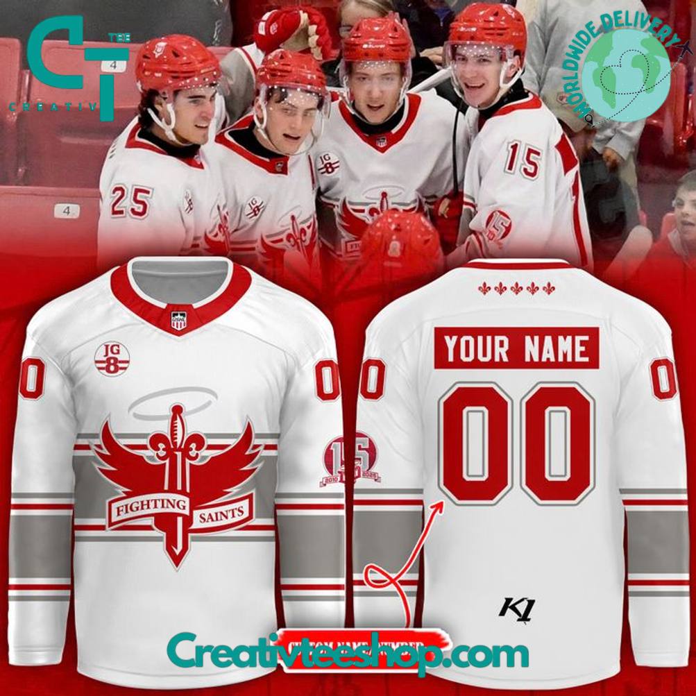 Dubuque Fighting Saints Special White Hockey Jersey