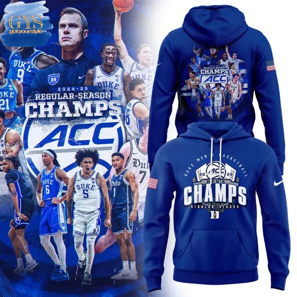Duke Blue Devils Basketball 2025 ACC Regular Season Champions Hoodie Premium Merchandise