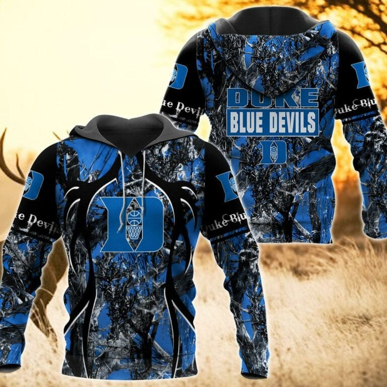 Duke Blue Devils Camo Hunting 3D printed Sweatshirt, Hoodie, Zipped Hoodie Gift For Sport Music Fans