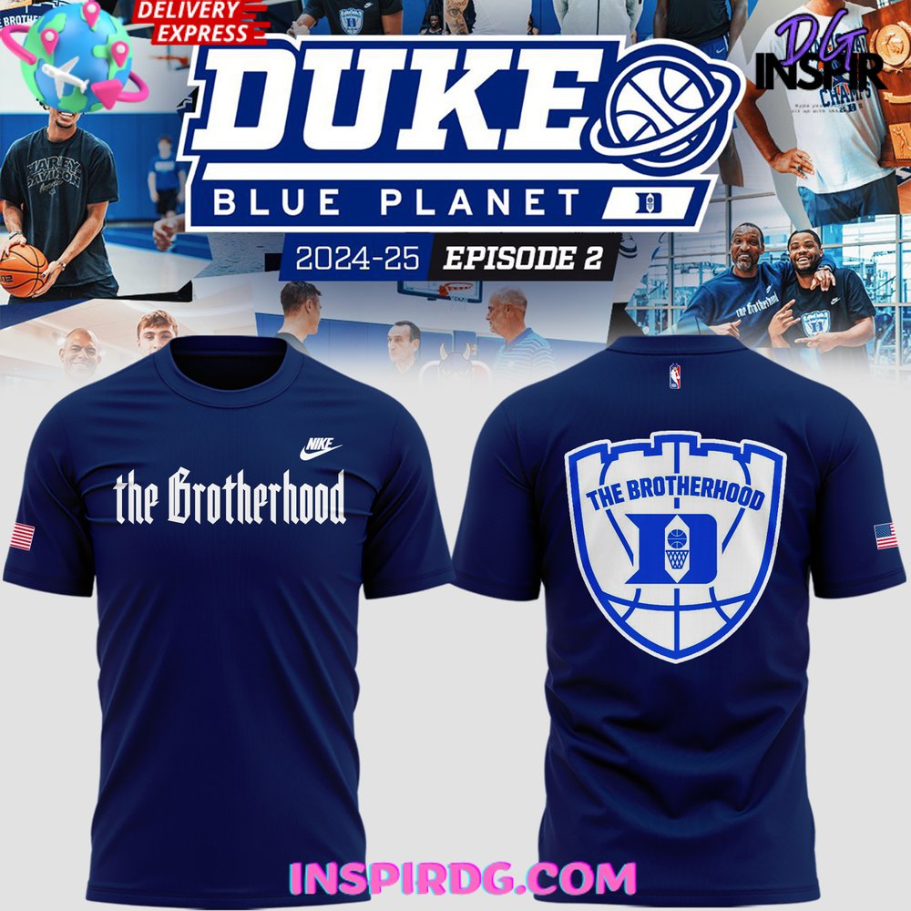 Duke Blue Planet The Brotherhood 2025 Blue T-Shirt Premium Merchandise