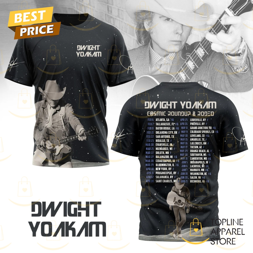 Dwight Yoakam Cosmic Roundup & Rodeo Signature 3D T-Shirt Premium Merchandise