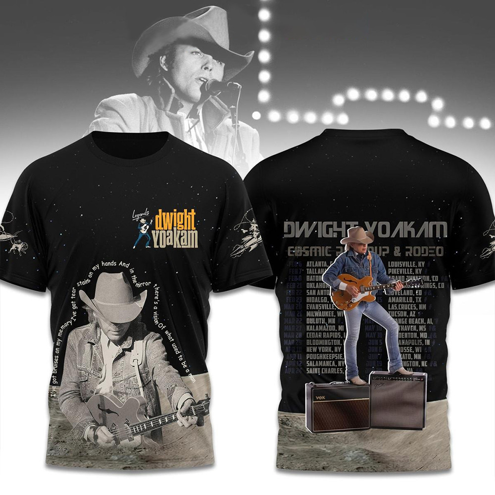 Dwight Yoakam Cosmic Roundup And Rodeo Tour 2025 T Shirt
