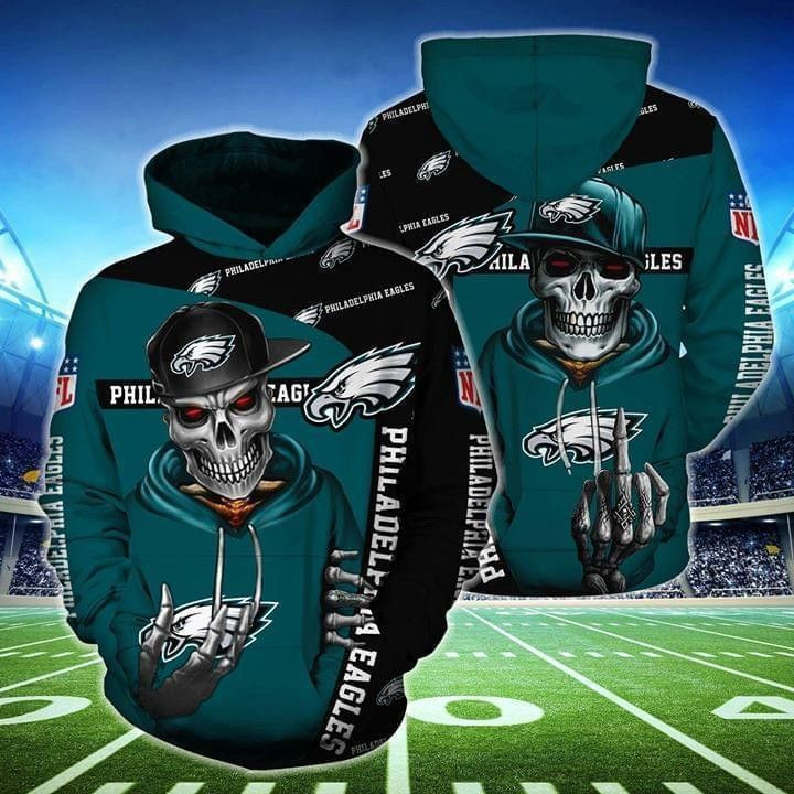 Eagles Philadelphia Hip Hop Skull Hoodie  Zip Hoodie Version 1952