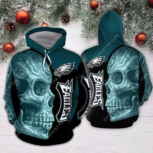 Eagles Philadelphia Skull Hoodie  Zip Hoodie Version 1841