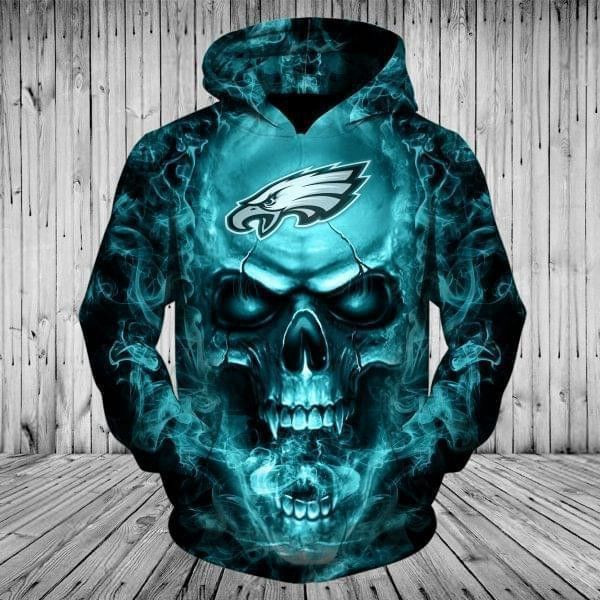 Eagles Philadelphia Skull Hoodie  Zip Hoodie Version 1869