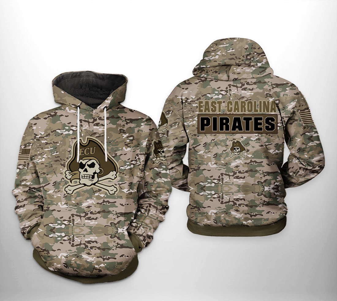 East Carolina Pirates NCAA Camo Veteran Hoodie  Zip Hoodie