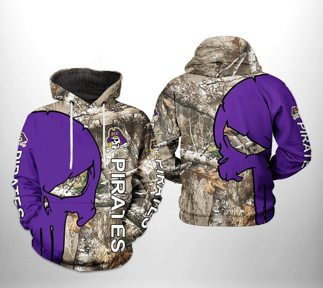 East Carolina Pirates NCAA Camo Veteran Hunting Hoodie  Zip Hoodie
