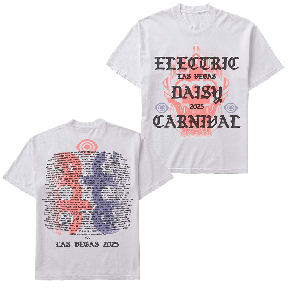 EDC Merch Electric Daisy LV 2025 Lineup T-Shirt Gifts For Music Fans