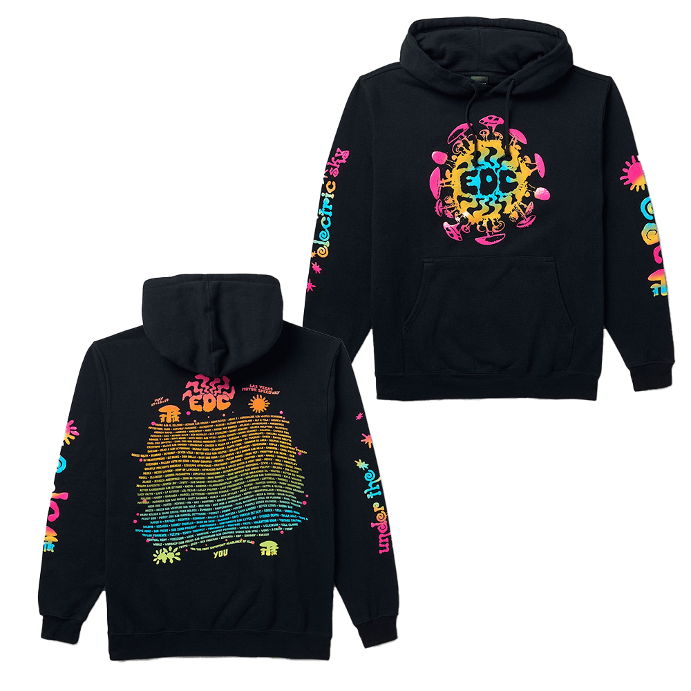 EDC Merchandise EDC Gradient Waves Lineup Hoodie Gifts For Music Fans