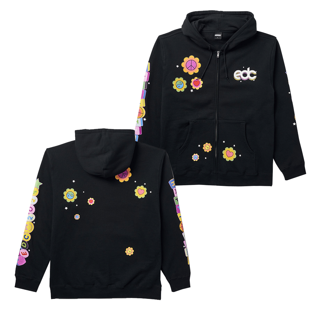 EDC Merchandise EDC Happy Times Zip Up Hoodie Gifts For Music Fans