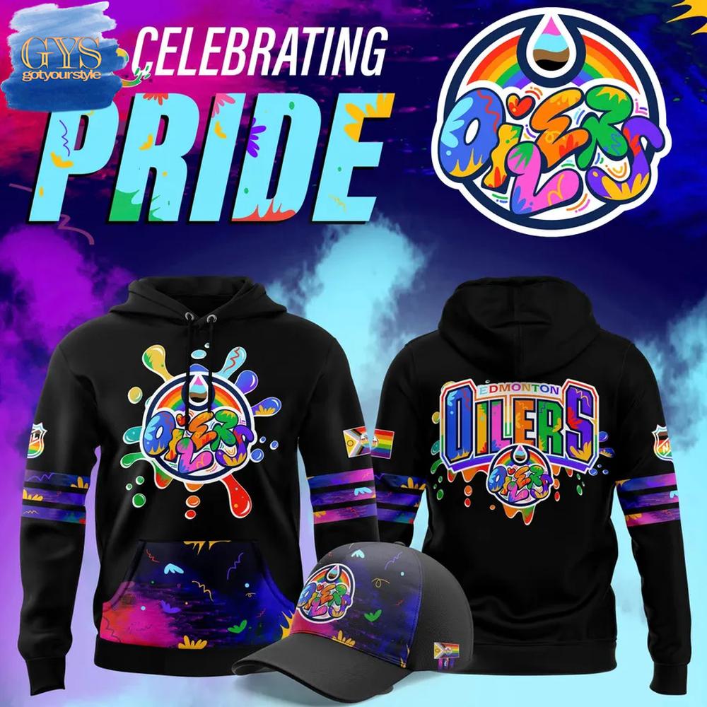 Edmonton Oilers 2025 Pride Month Limited Edition Graffiti Hoodie Premium Merchandises