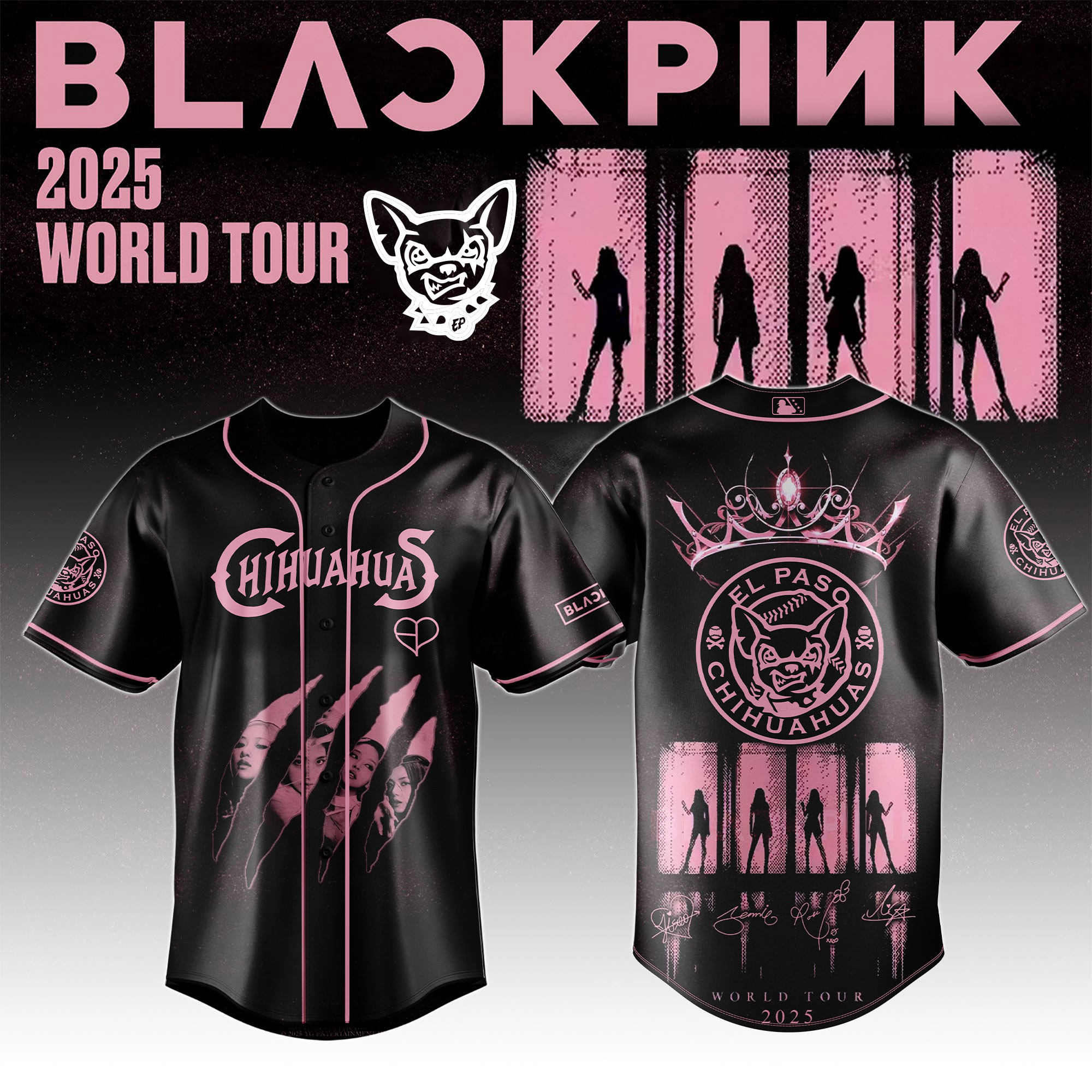 El Paso Chihuahuas MiLB x Black Pink Night Personalized Baseball Jersey For Fans