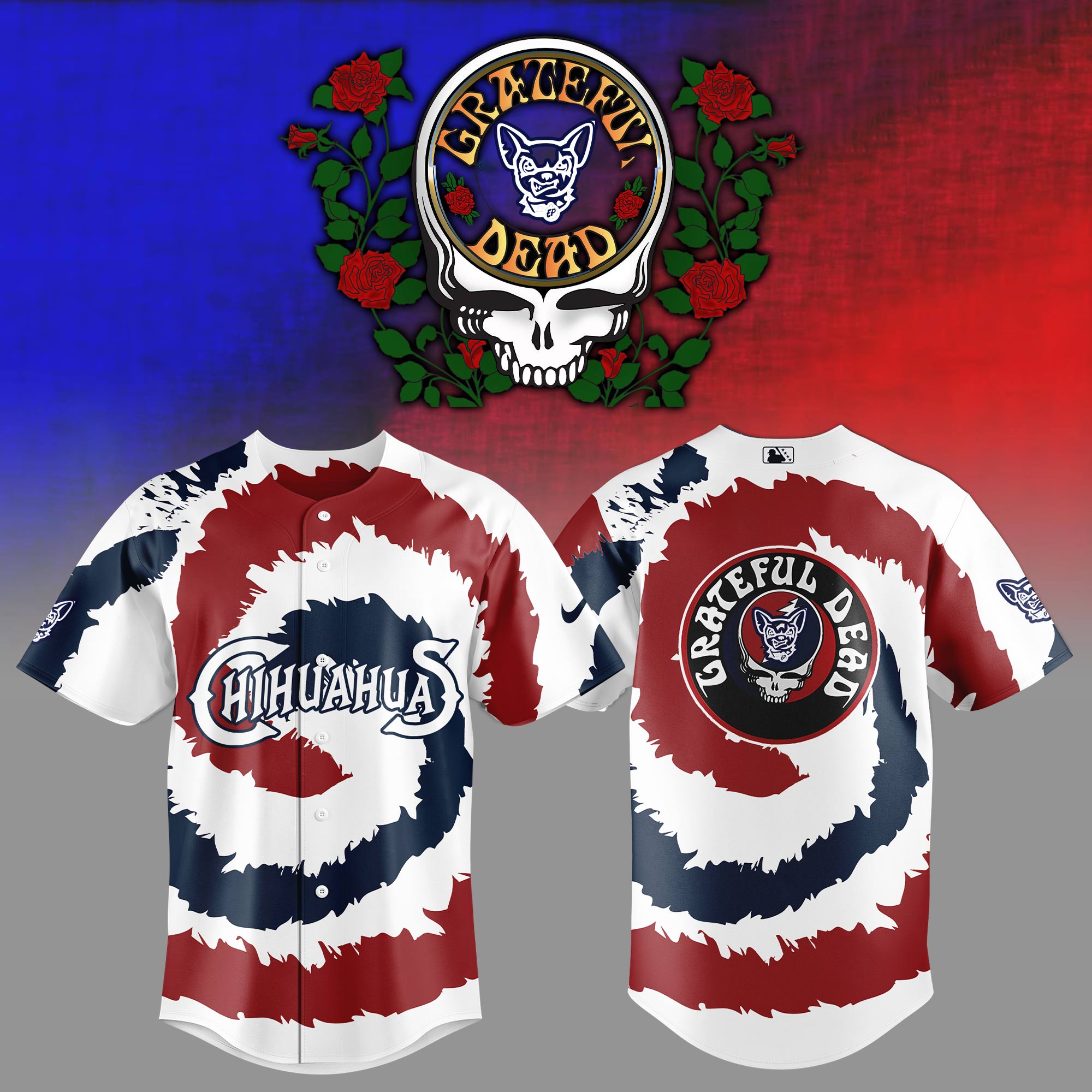 El Paso Chihuahuas MiLB x Grateful Dead Night Personalized Baseball Jersey For Fans