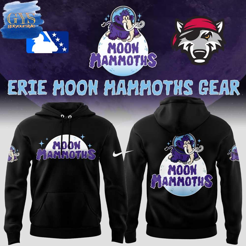 Erie Moon Mammoths Limited Edition Black Hoodie Premium Merchandises