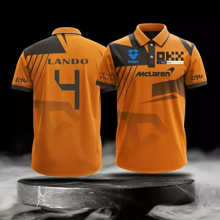 F1 Mclaren Team Lando Norris 4 New 2025 Edition Polo Shirt Best F1 Gift