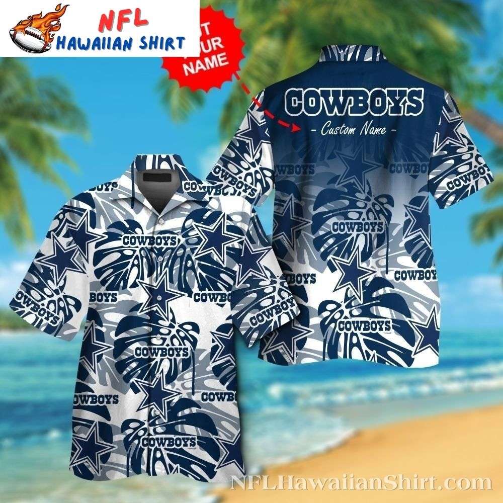 Fan-Favorite Navy And White Dallas Cowboys Hawaiian Pattern Shirt Gift For Sport Music Fans