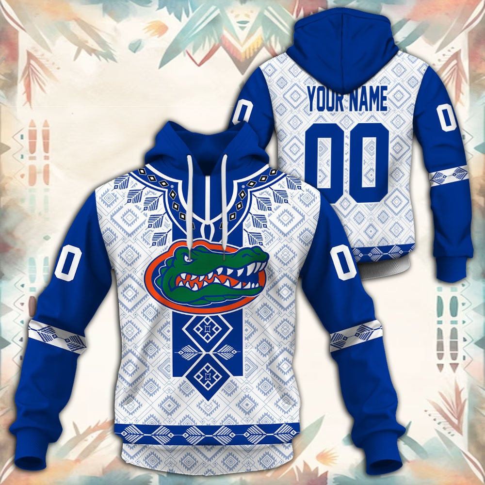 Florida Gators Native Tribal Custom Name And Number 3D printed Sweatshirt Hoodie Zipped Hoodie