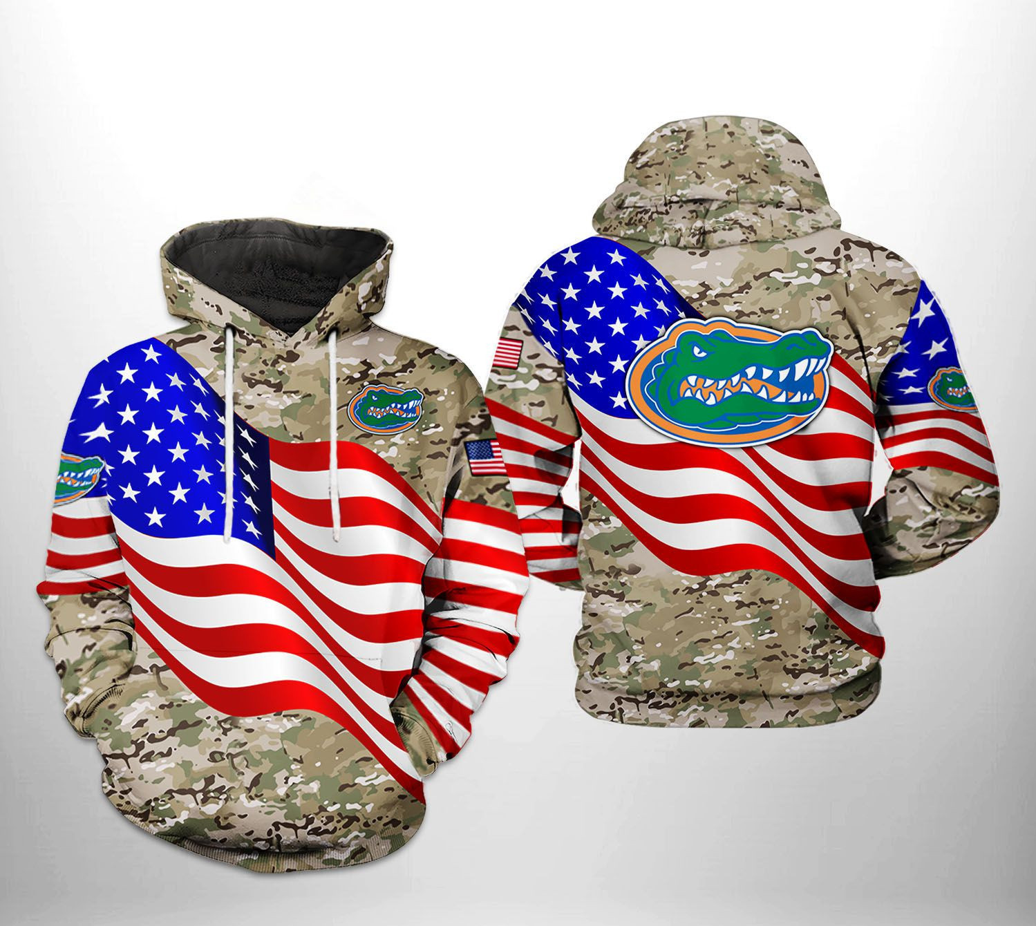 Florida Gators NCAA US Flag Camo Veteran Hoodie  Zip Hoodie