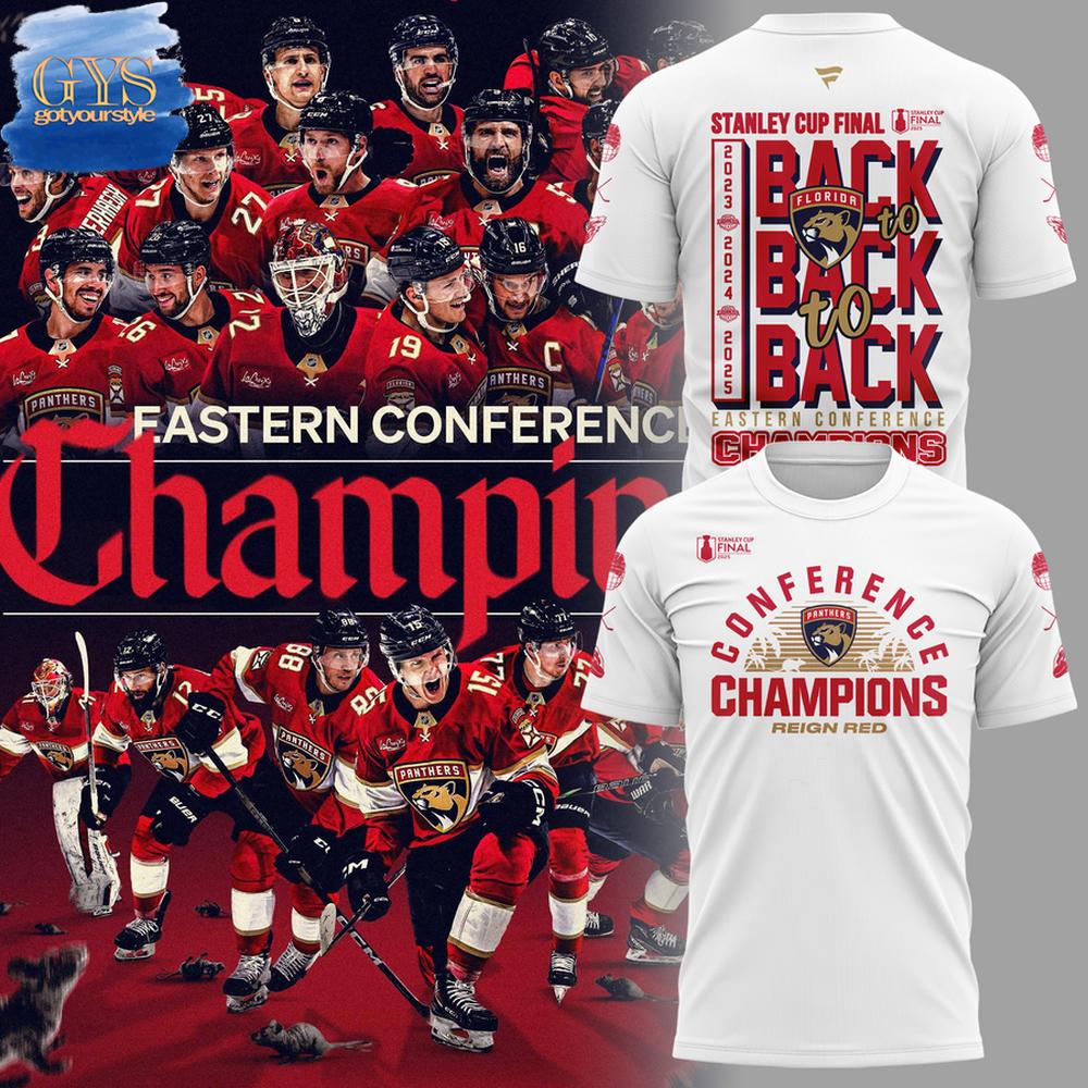 Florida Panthers Back-To-Back-To-Back Eastern Conference Champions T-Shirt Premium Merchandises