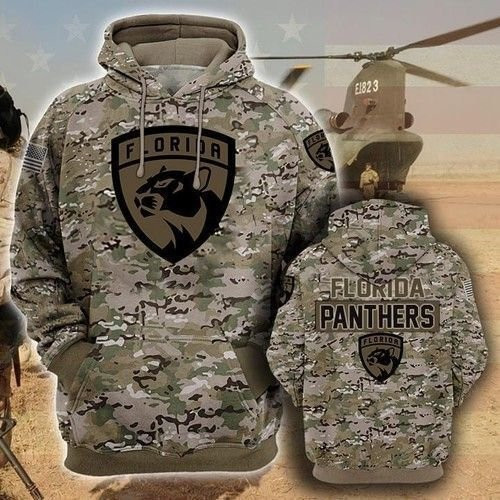 Florida Panthers Camouflage Veteran Hoodie Zip Hoodie