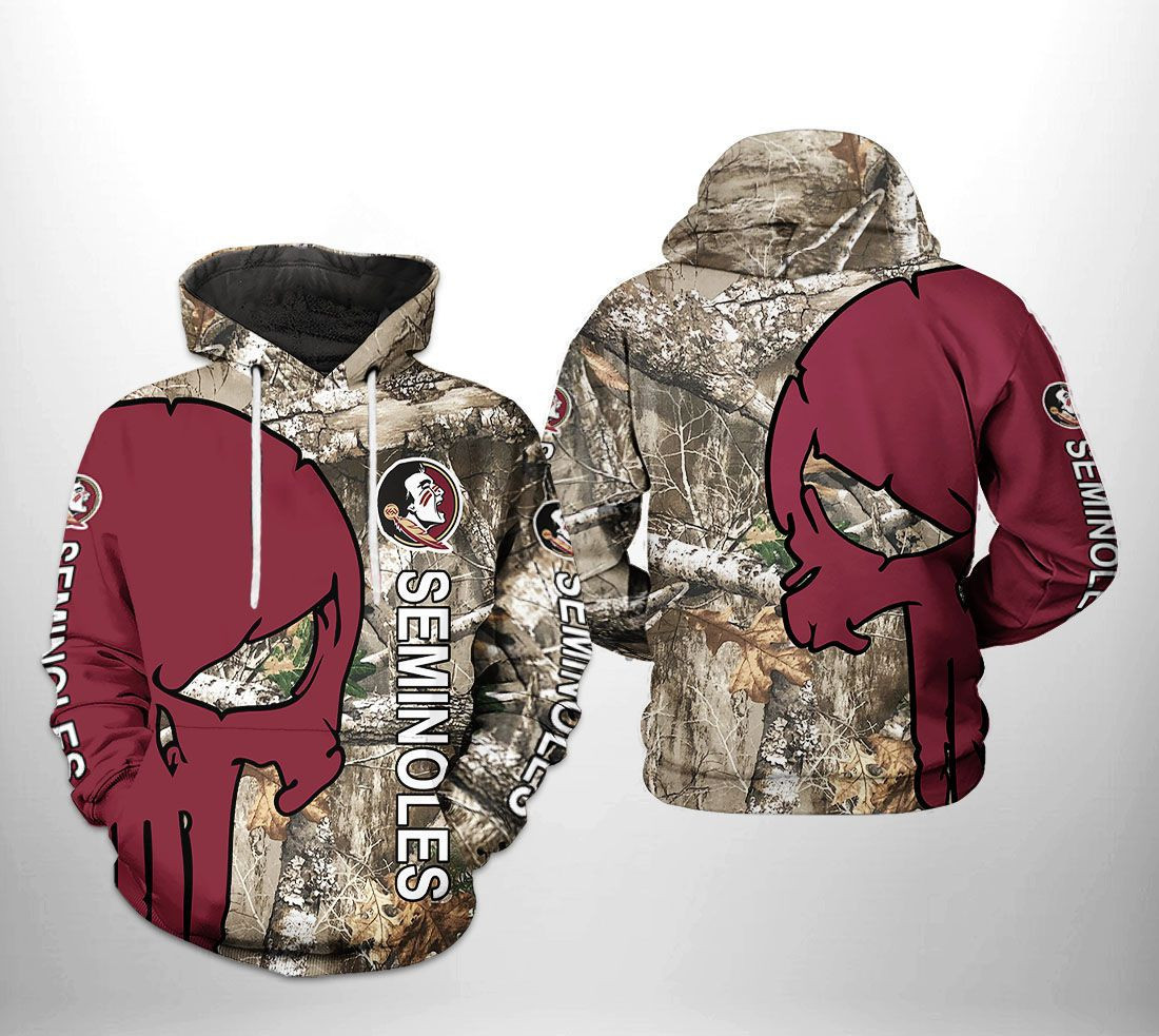 Florida State Seminoles NCAA Camo Veteran Hunting Hoodie  Zip Hoodie