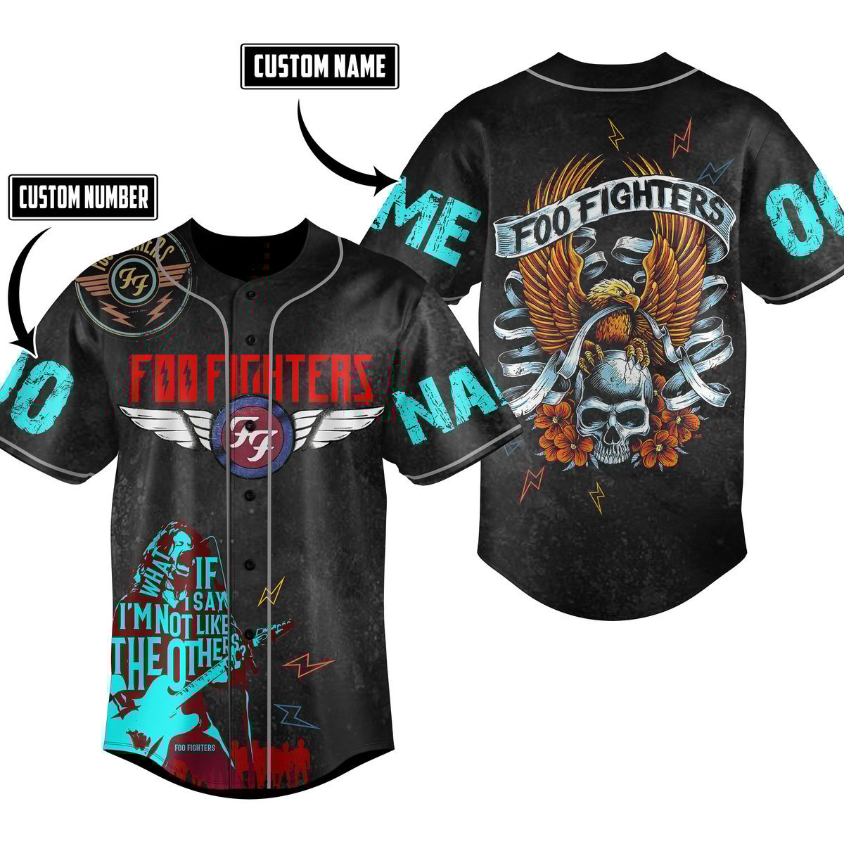 Foo Fighters Baseball Jersey For Fans