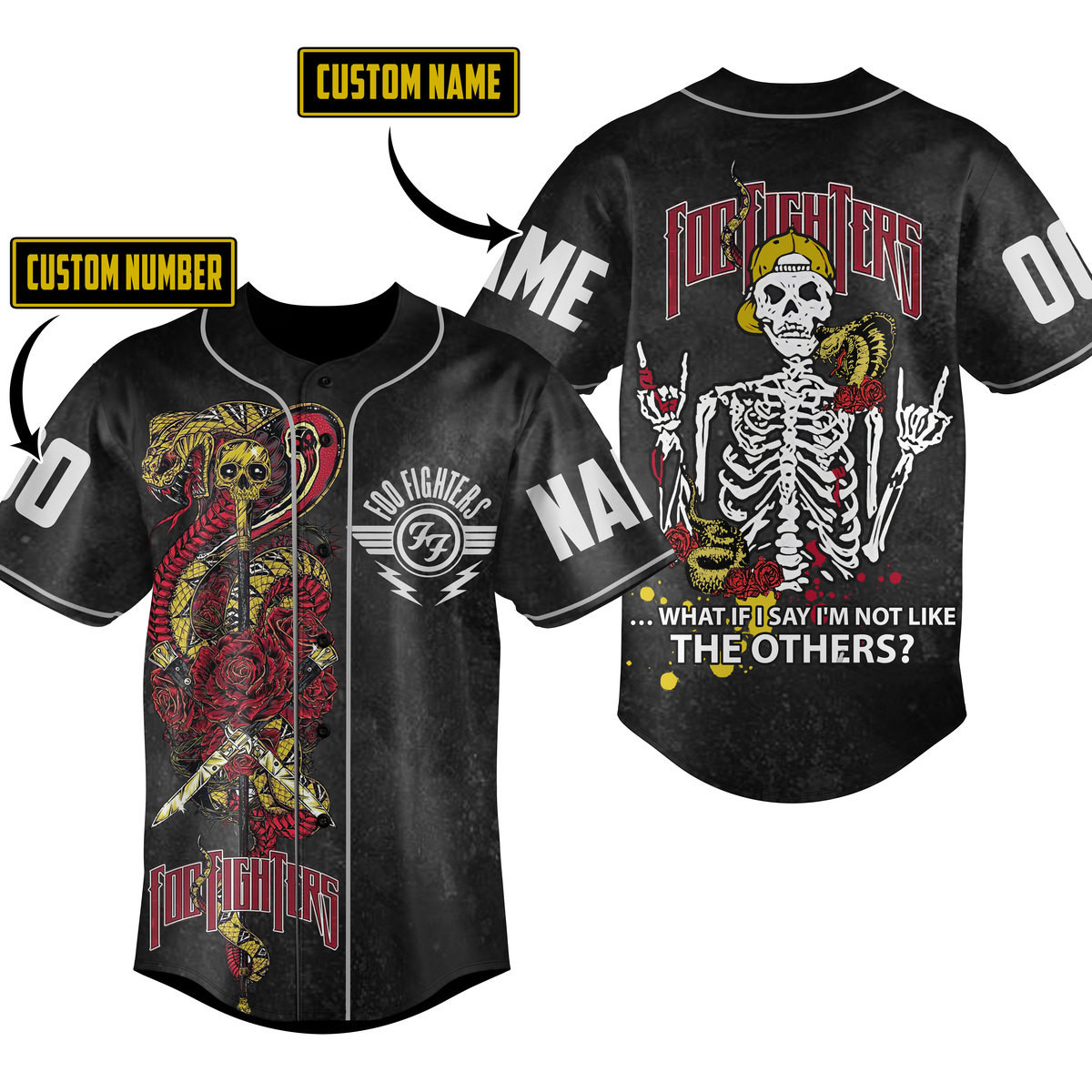 Foo Fighters Baseball Jersey For Fans