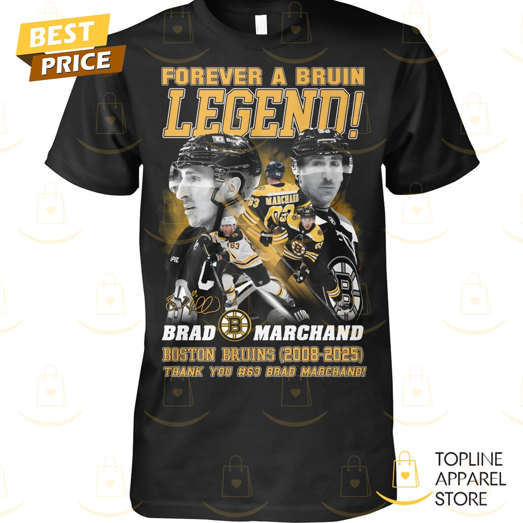 Forever A Boston Bruin Legend Brad Marchand Signature Thank You 2008-2025 Unisex T-Shirt