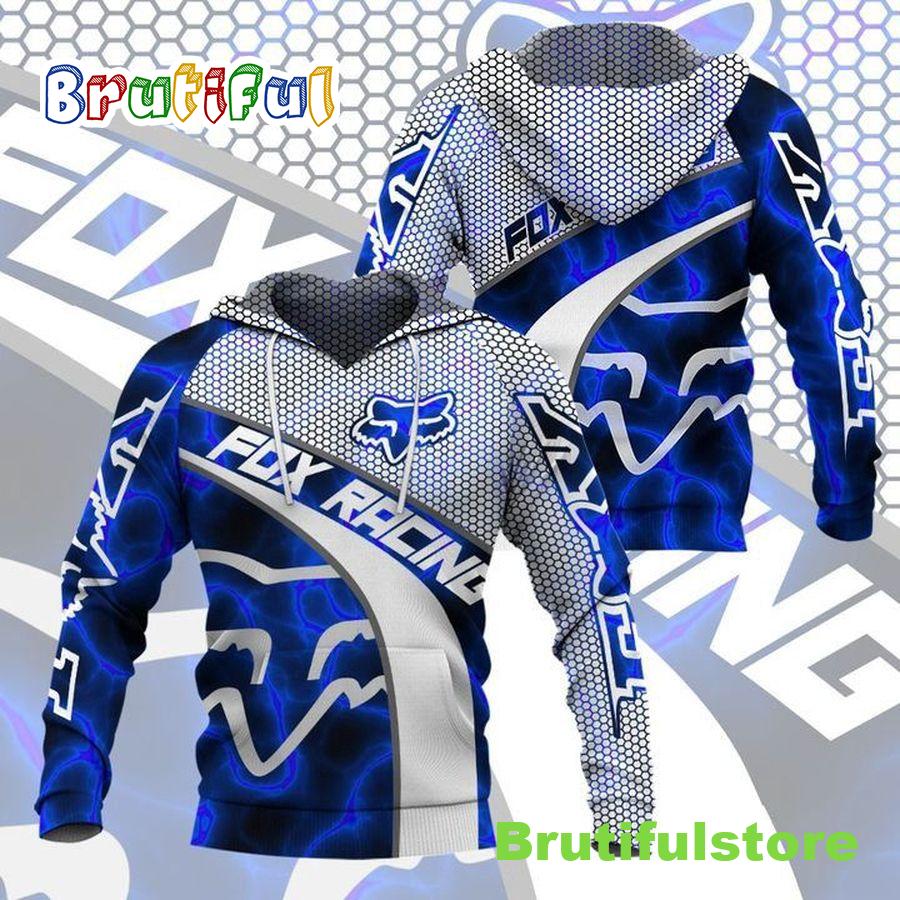 Fox Racing Blue Fox Racing Fox Racing 3D All Over Print Hoodie