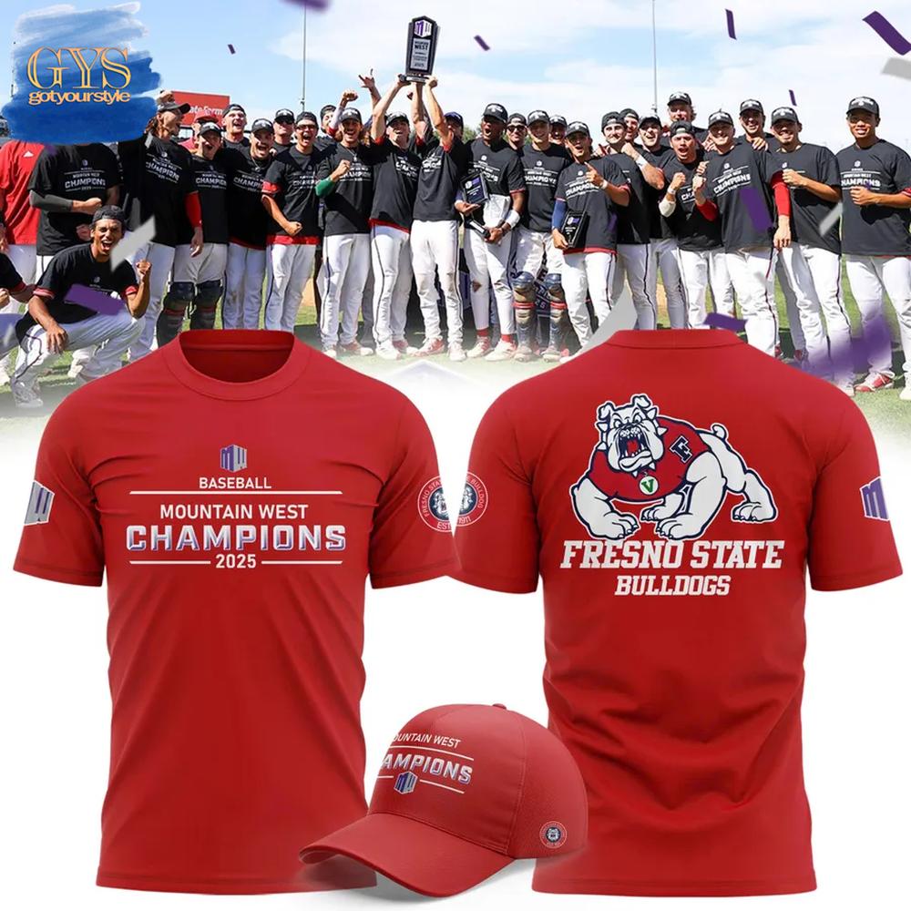 Fresno State Bulldogs Champions Mountain West T-Shirt Premium Merchandises