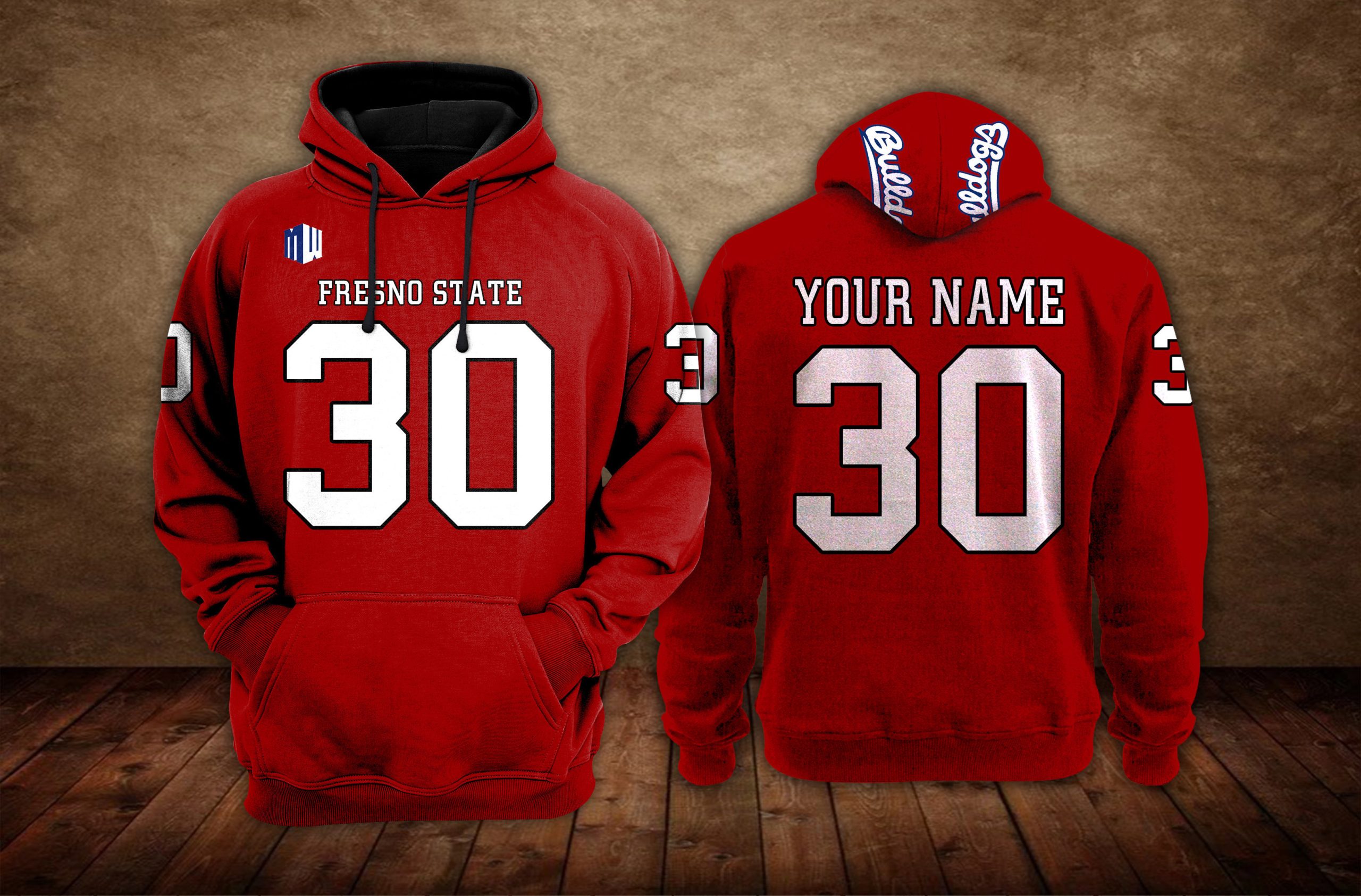 Fresno State Bulldogs football NCAA Custom 3D Hoodie PT19170