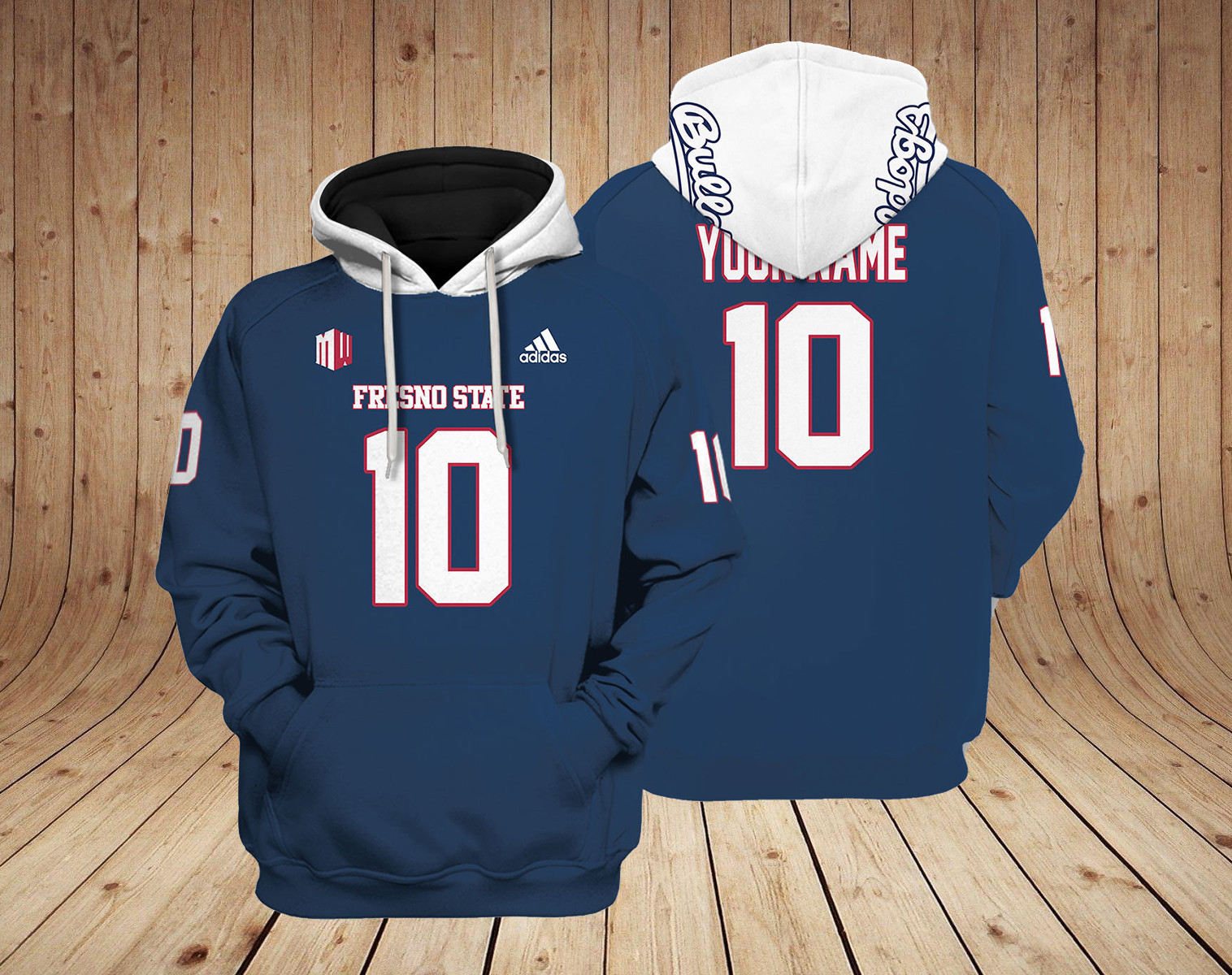 Fresno State Bulldogs football NCAA Custom 3D Hoodie PT19171