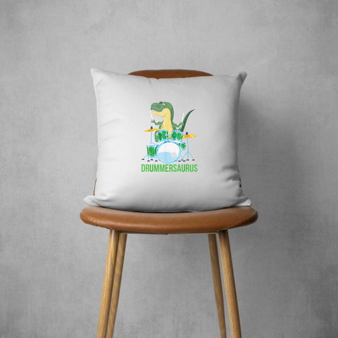 Funny Dinosaur Musician T Rex Drummer Boys Pillows