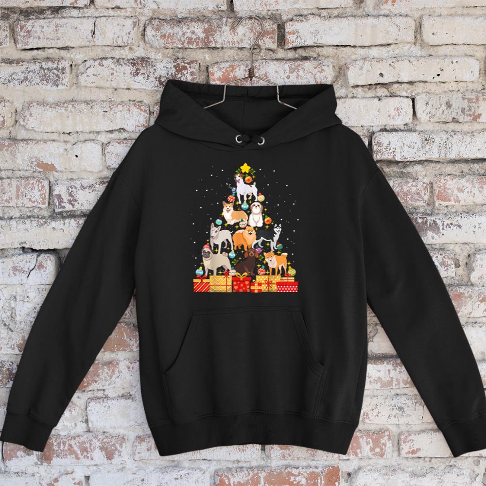 Funny Dog Christmas Tree Dog Lover Christmas For Kids Women Hoodie