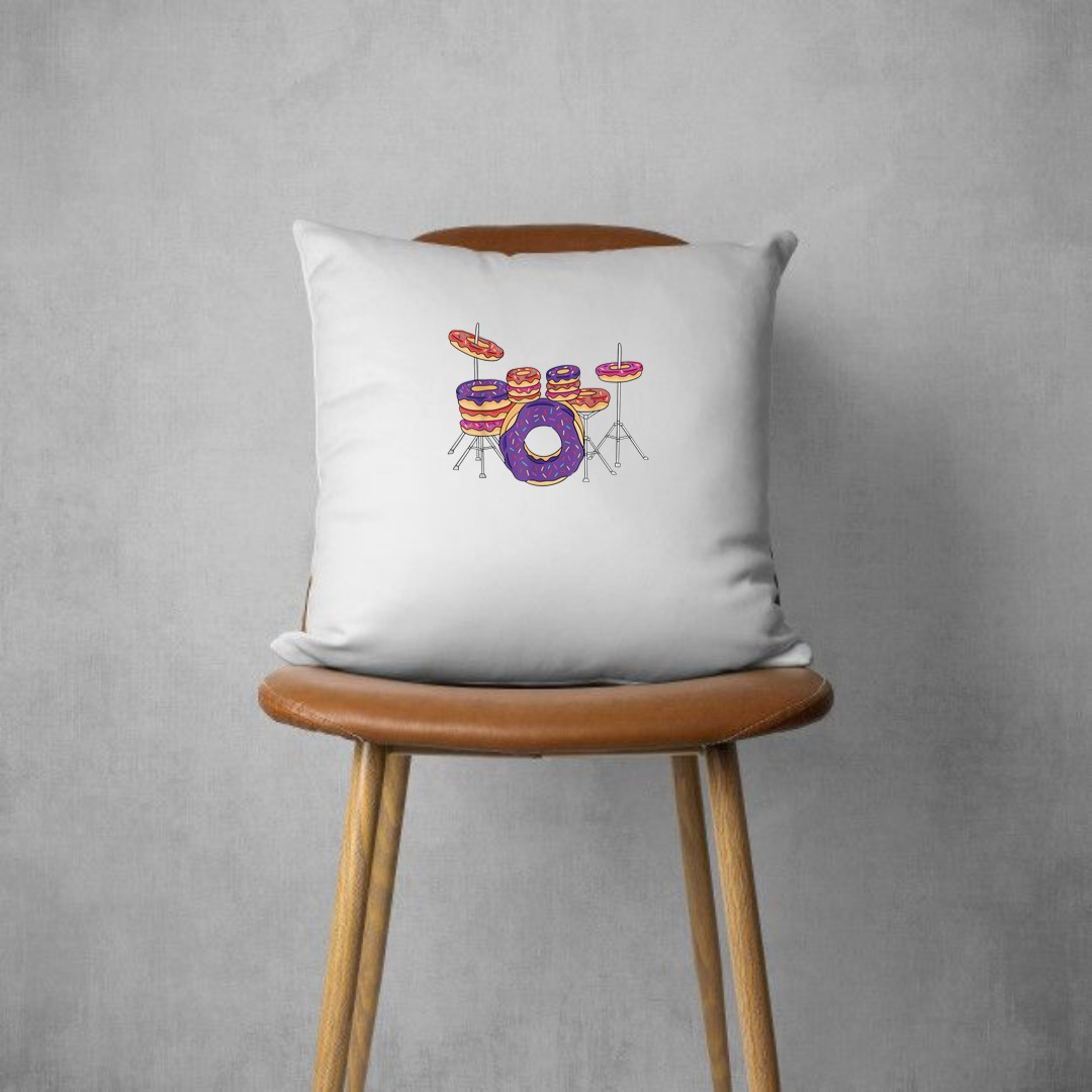 Funny Donut Drum Set Drummer Percussion Music Teacher Men Pillows