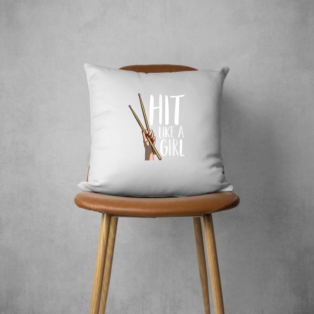 Funny Drummer Art For Girls Women Drumming Drum Set Drummer Pillows
