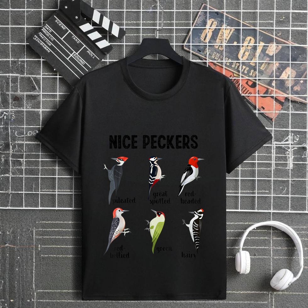 Funny Woodpecker Nice Peckers bird watching T-Shirt