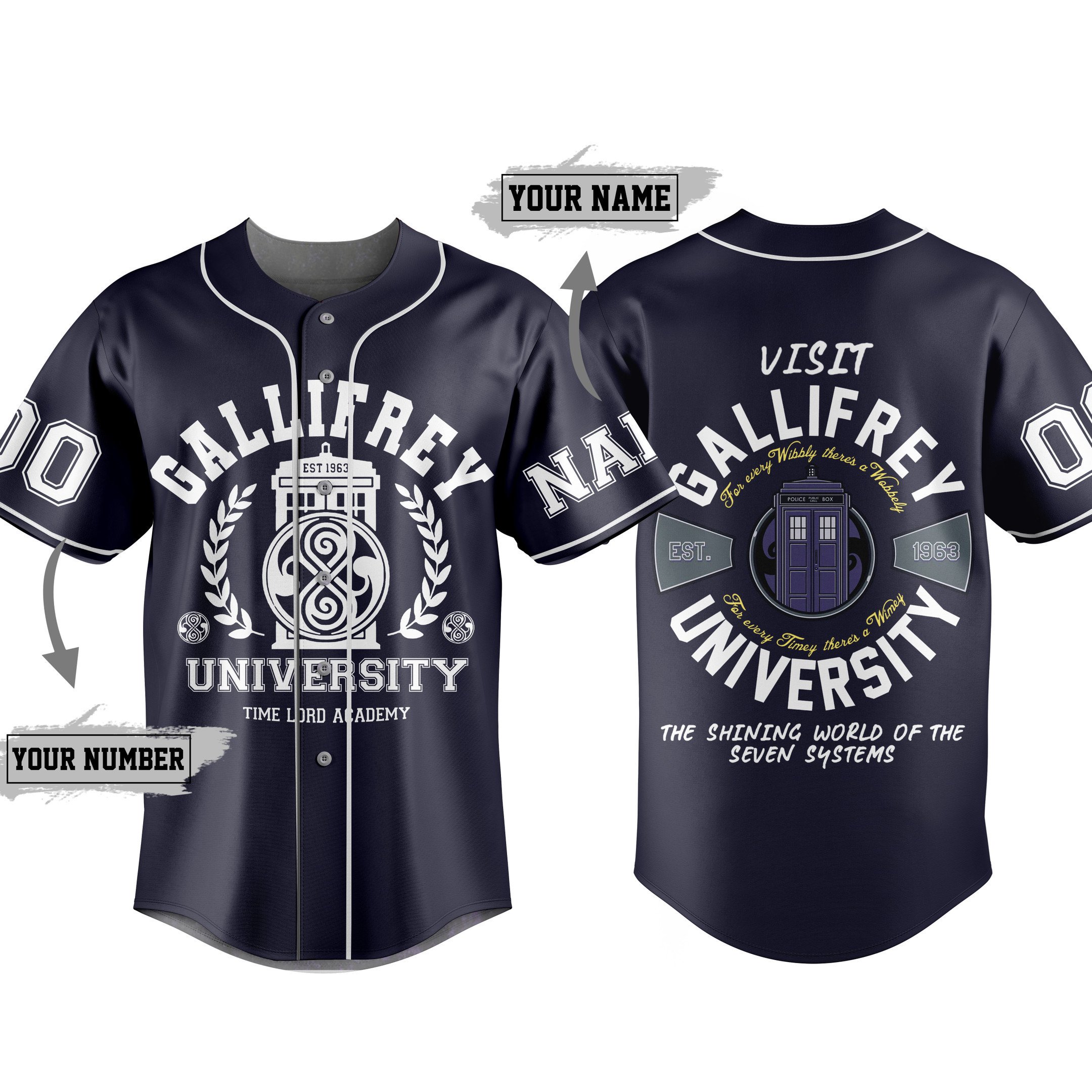 Gallifrey University Baseball Jersey For Fans