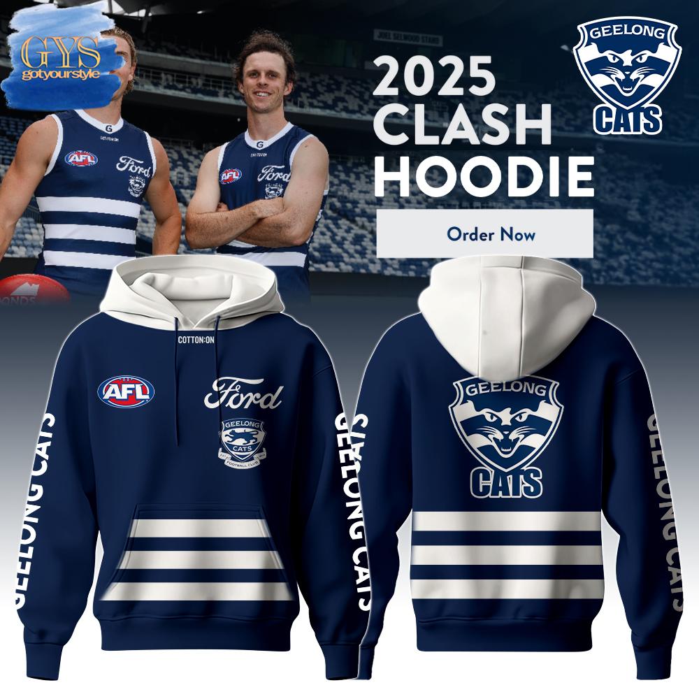 Geelong Cats AFL 2025 Clash Guernsey Hoodie Gift For Sport Music Fans